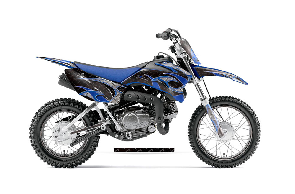 Yamaha TTR110 Dirt Bike Graphic Kit - 2008-2022 Tribal Flames Blue