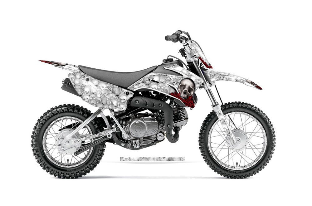 Yamaha TTR110 Dirt Bike Graphic Kit - 2008-2022 Bone Collector White