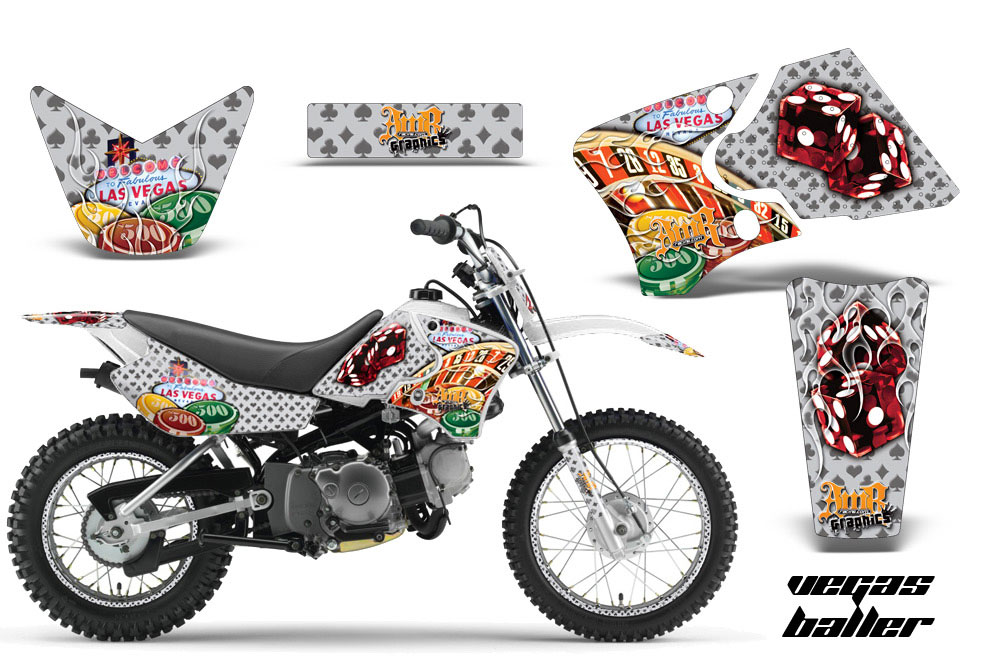 Yamaha TTR90 Dirt Bike Graphic Kit - 2000-2007 Vegas Baller White