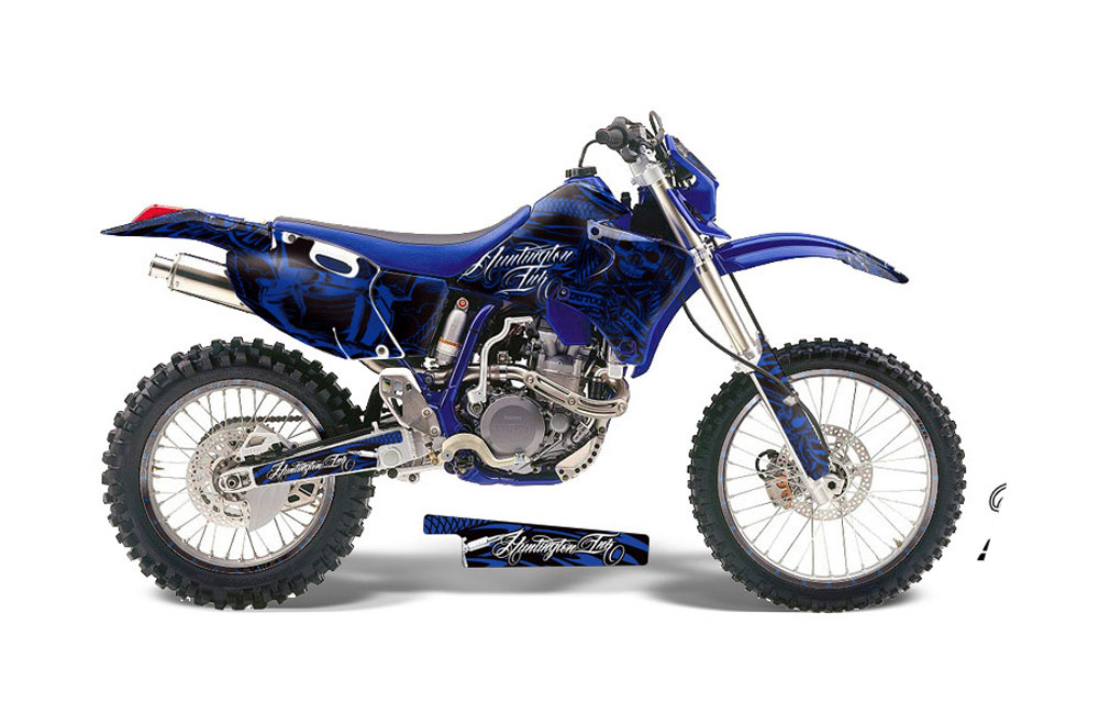 Yamaha WR250 Dirt Bike Graphic Kit - 1998-2002 Skulls and Hammers Blue