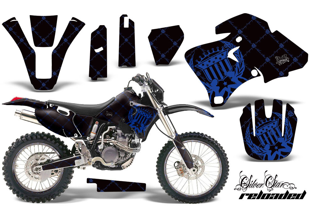 Yamaha WR250 Dirt Bike Graphic Kit - 1998-2002 Silver Star - Reloaded Blue
