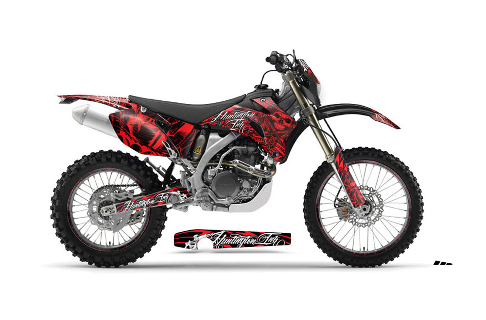 Yamaha WR250F Dirt Bike Graphic Kit - 2007-2014 Skulls and Hammers Red