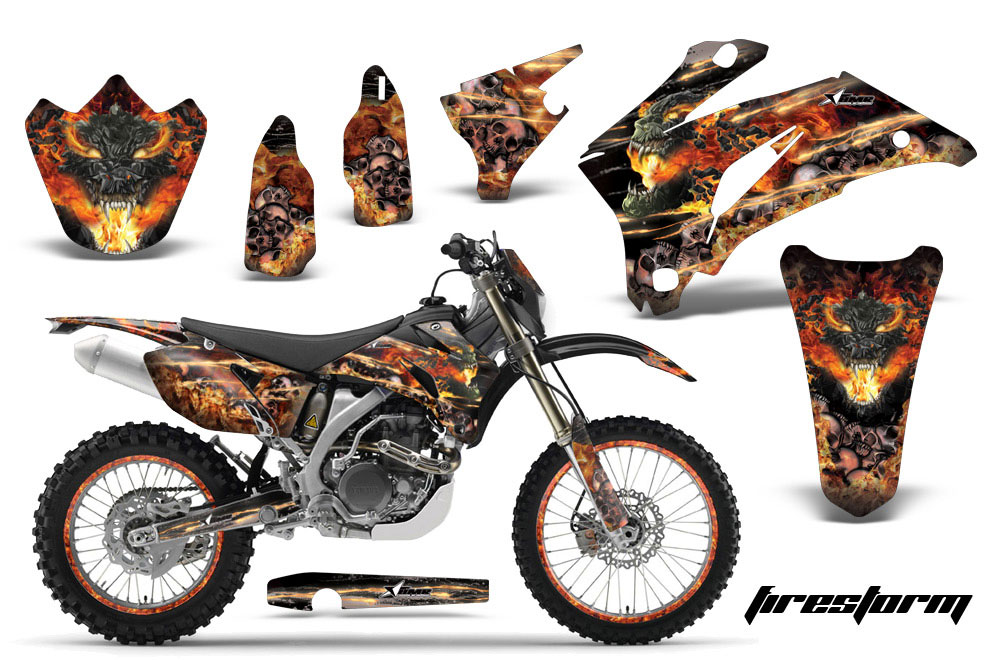 Yamaha WR250F Dirt Bike Graphic Kit - 2007-2014 Firestorm Black