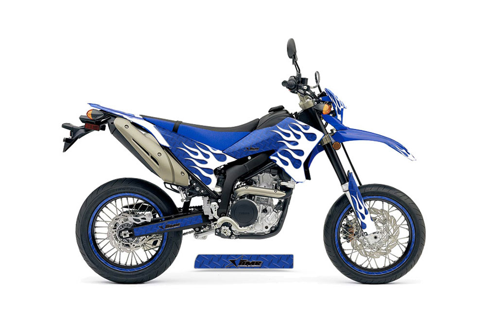 Yamaha WR250 R/X Dirt Bike Graphic Kit - 2007-2016 Diamond and Flames Blue