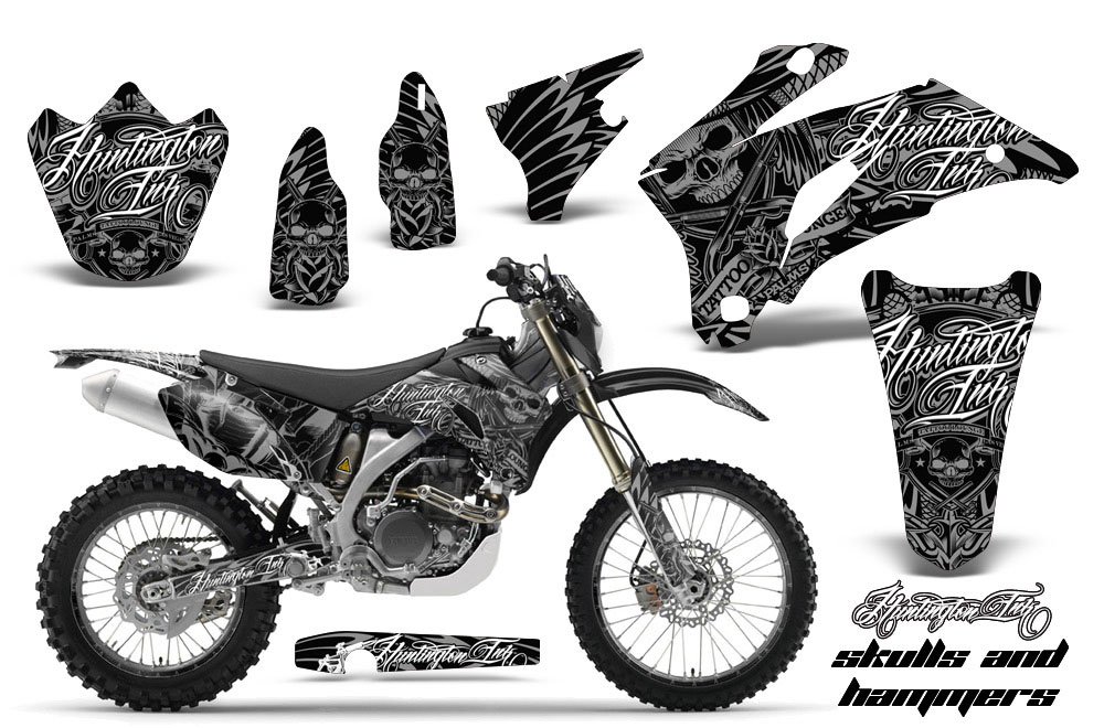 Yamaha WR450F Dirt Bike Graphic Kit - 2007-2011 Skulls and Hammers Silver