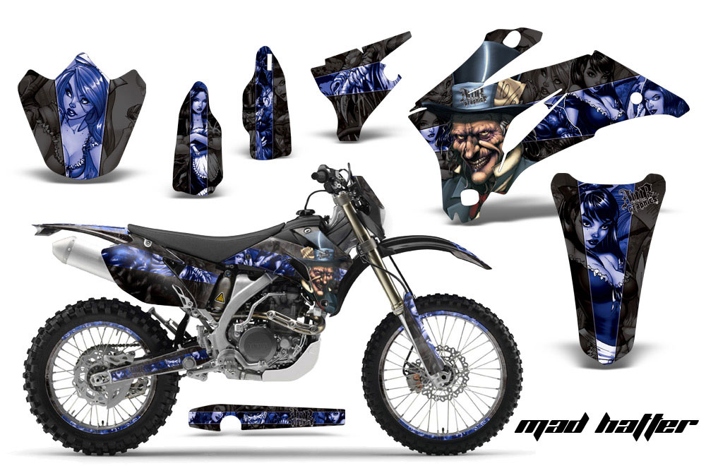 Yamaha WR450F Dirt Bike Graphic Kit - 2007-2011 Mad Hatter Blue