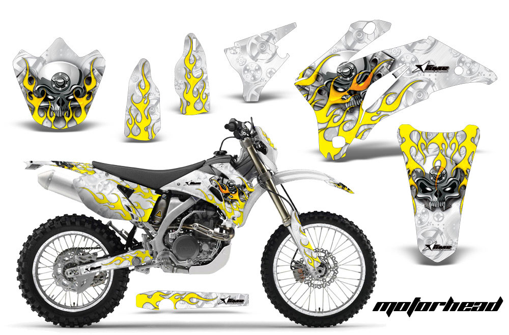 Yamaha WR450F Dirt Bike Graphic Kit - 2007-2011 Motorhead White