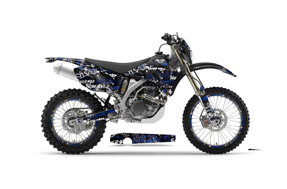Yamaha WR450F Dirt Bike Graphic Kit - 2007-2011 Silver Star - Silverhaze Blue