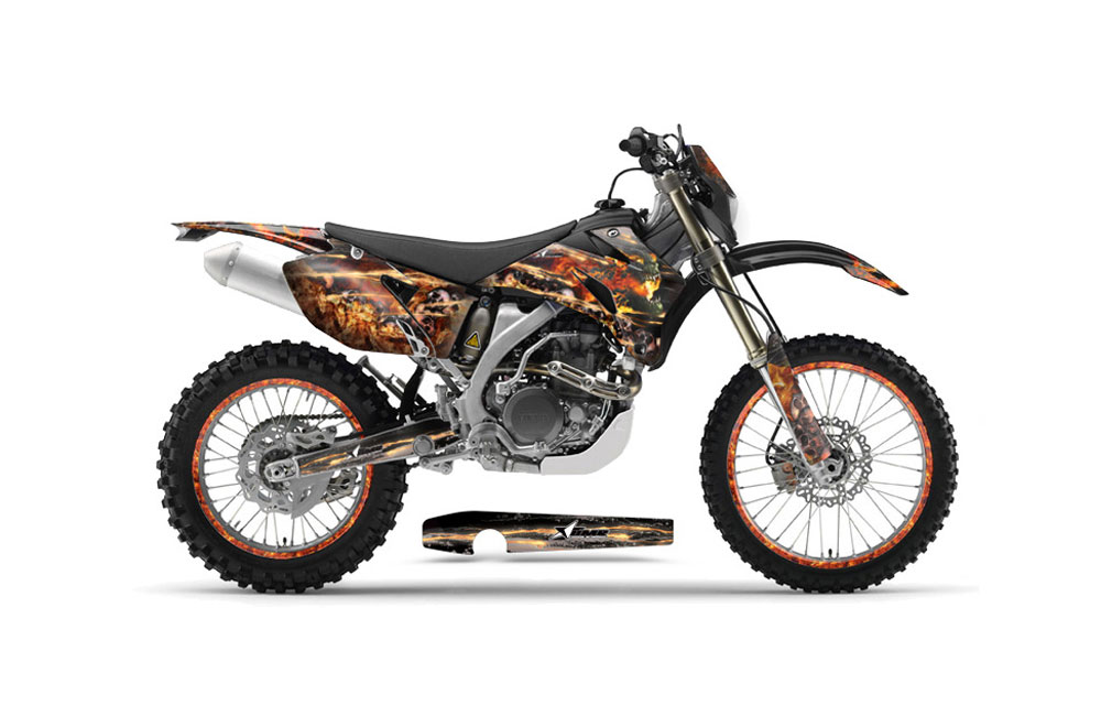 Yamaha WR450F Dirt Bike Graphic Kit - 2007-2011 Firestorm Black