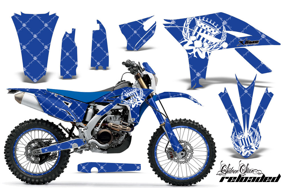 Yamaha WR450F Dirt Bike Graphic Kit - 2007-2011 Silver Star - Reloaded Blue