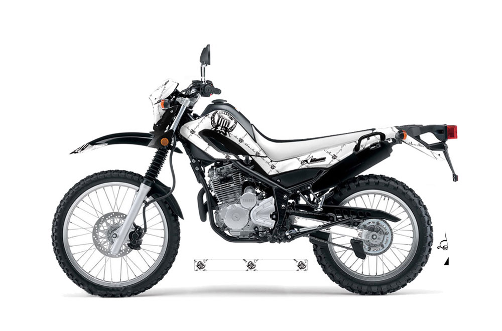 Yamaha XT250X Dirt Bike Graphic Kit - 2006-2018 Silver Star - Reloaded White
