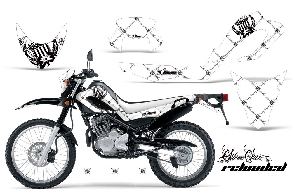 Yamaha XT250X Dirt Bike Graphic Kit - 2006-2018 Silver Star - Reloaded White