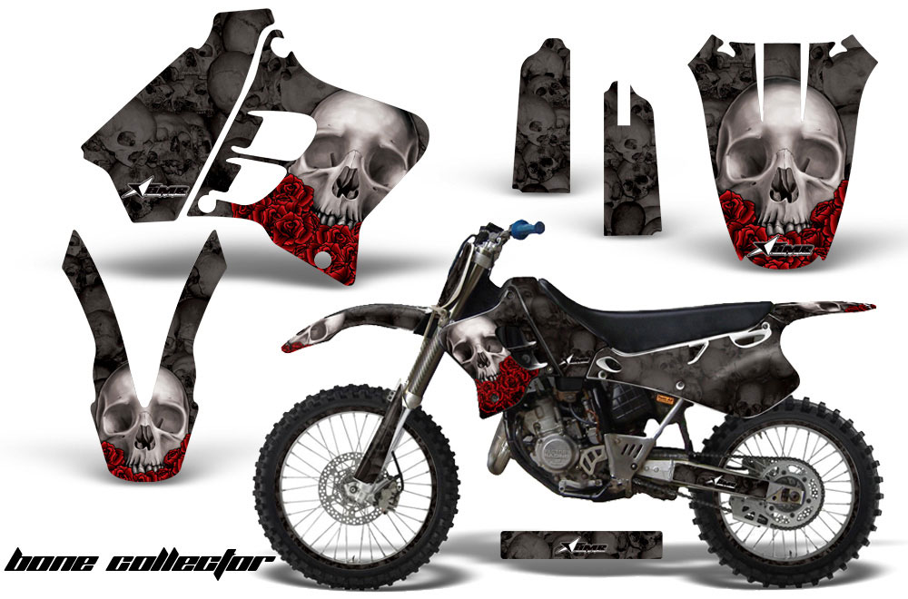Yamaha YZ250 2 Stroke Dirt Bike Graphic Kit - 1993-1995 Bone Collector Black