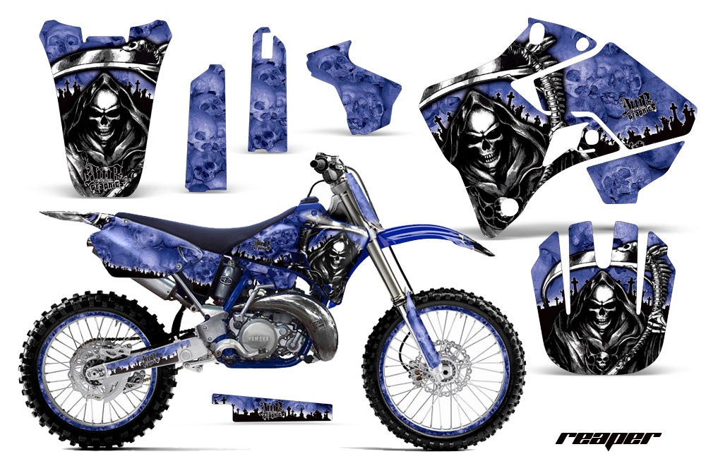 Yamaha YZ125 2 Stroke Dirt Bike Graphic Kit - 1996-2001 Reaper Blue