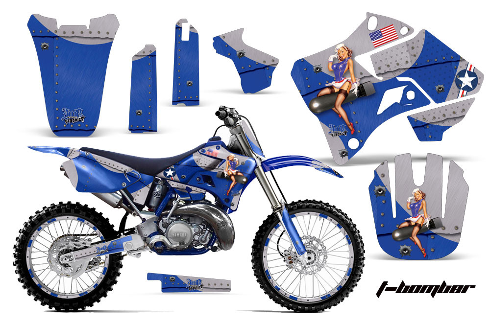 Yamaha YZ125 2 Stroke Dirt Bike Graphic Kit - 1996-2001 T Bomber Blue