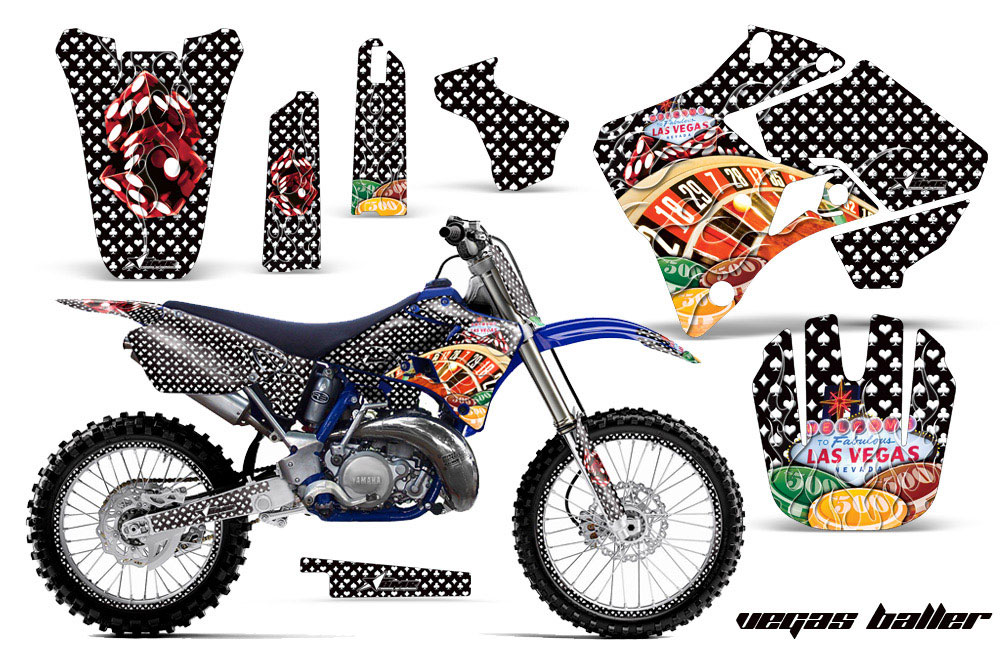 Yamaha YZ250 2 Stroke Dirt Bike Graphic Kit - 1996-2001 Vegas Baller Black