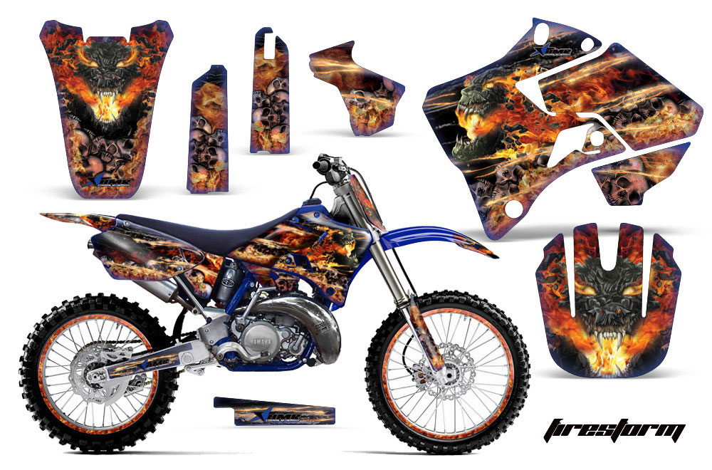 Yamaha YZ250 2 Stroke Dirt Bike Graphic Kit - 1996-2001 Firestorm Blue