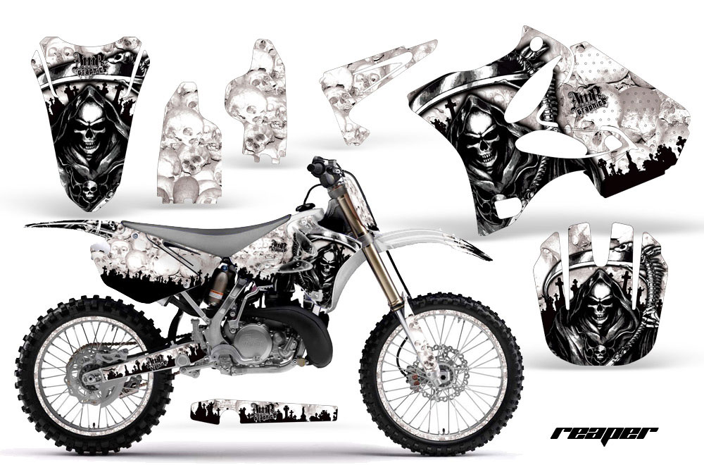 Yamaha YZ125 2 Stroke Dirt Bike Graphic Kit - 2002-2014 Reaper White