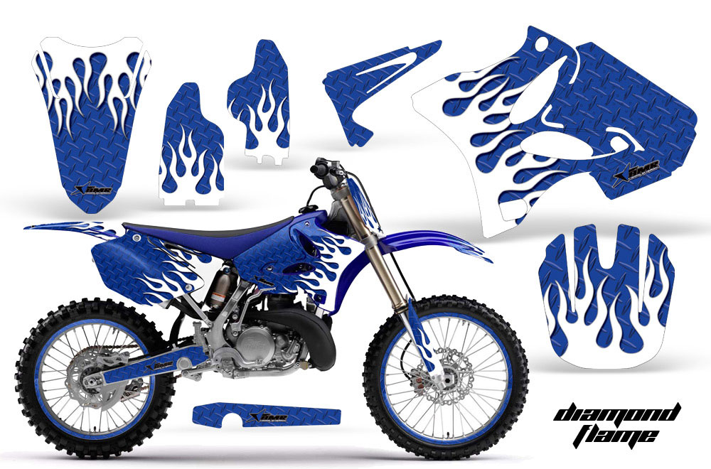 Yamaha YZ125 2 Stroke Dirt Bike Graphic Kit - 2002-2014 Diamond Flame Blue