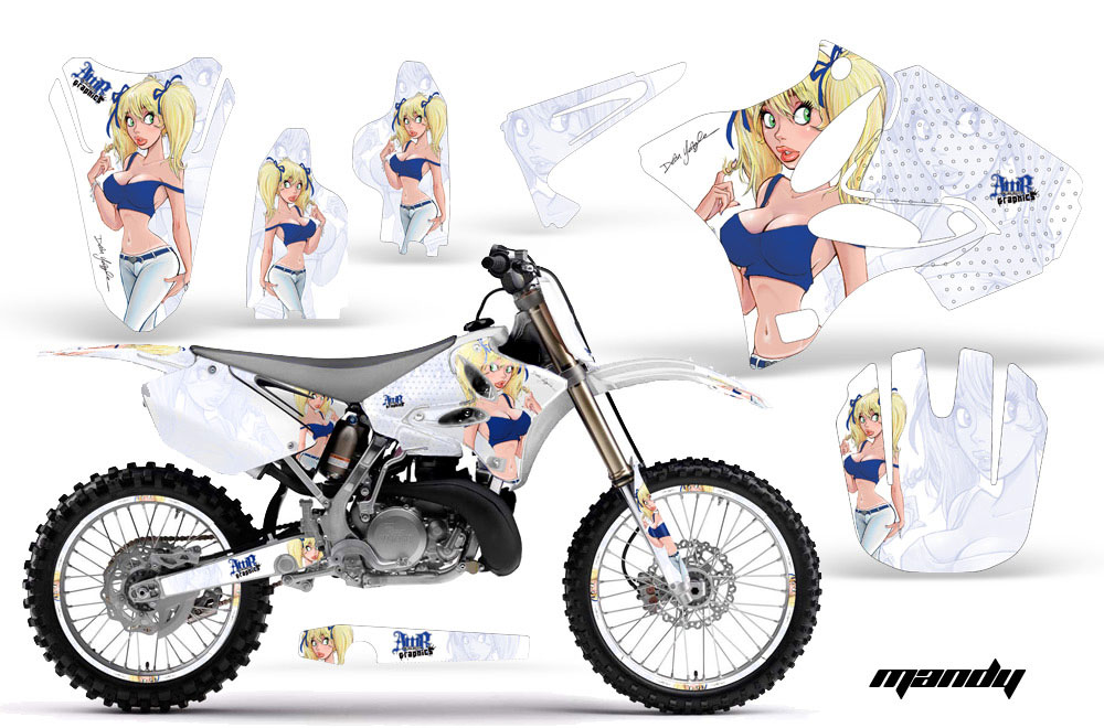 Yamaha YZ125 2 Stroke Dirt Bike Graphic Kit - 2002-2014 Mandy White