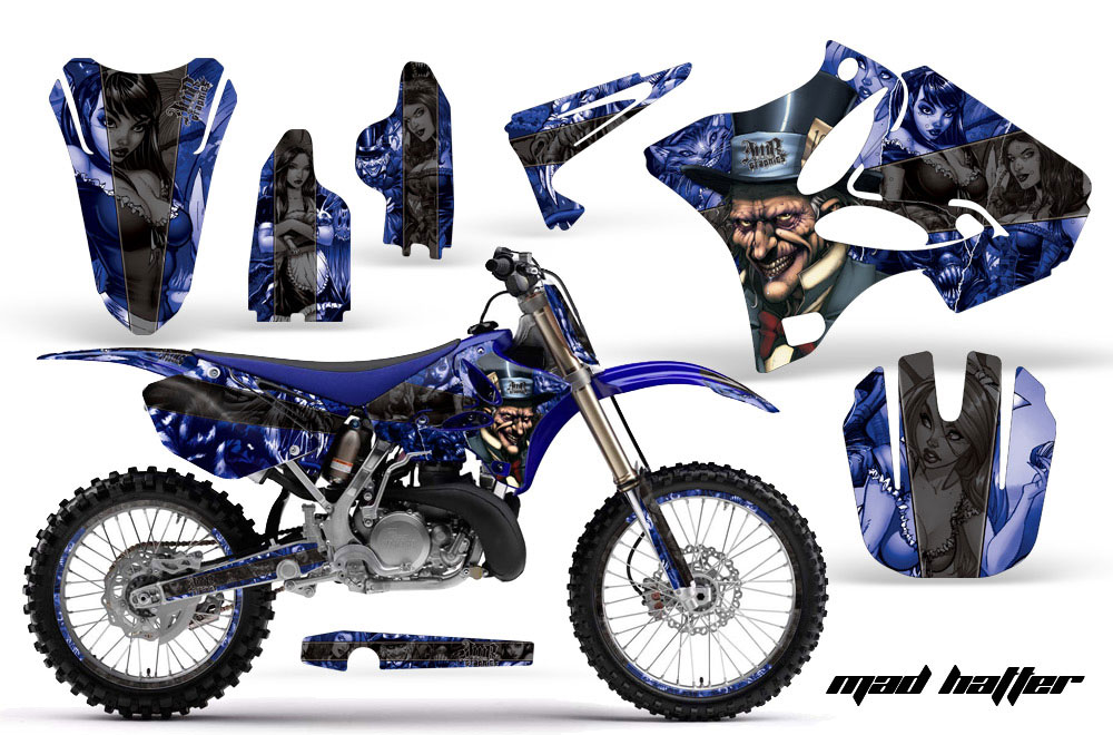 Yamaha YZ125 2 Stroke Dirt Bike Graphic Kit - 2002-2014 Mad Hatter Blue