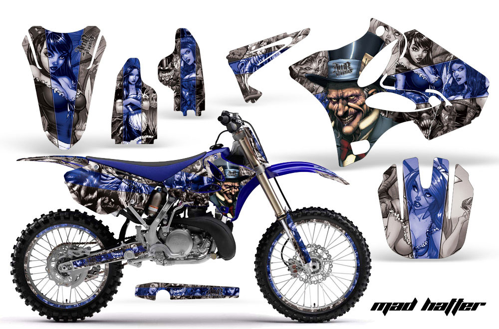 Yamaha YZ125 2 Stroke Dirt Bike Graphic Kit - 2002-2014 Mad Hatter Black