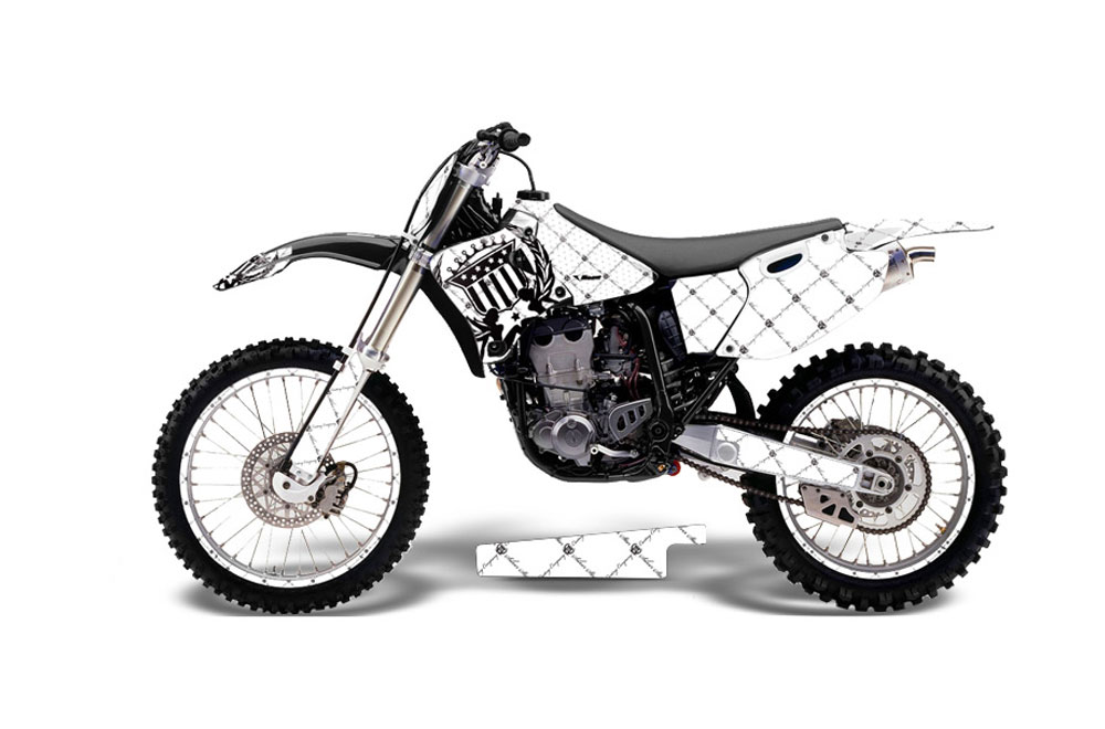Yamaha YZ426 F 4 Stroke Dirt Bike Graphic Kit - 1998-2002 Silver Star - Reloaded White