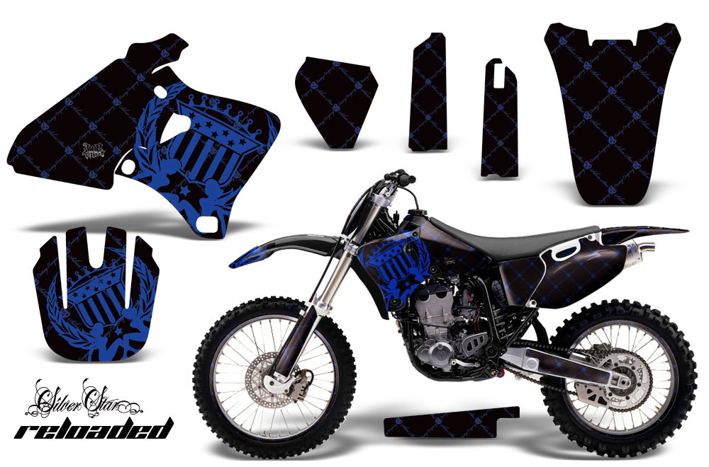 Yamaha YZ426 F 4 Stroke Dirt Bike Graphic Kit - 1998-2002 Silver Star - Reloaded Blue