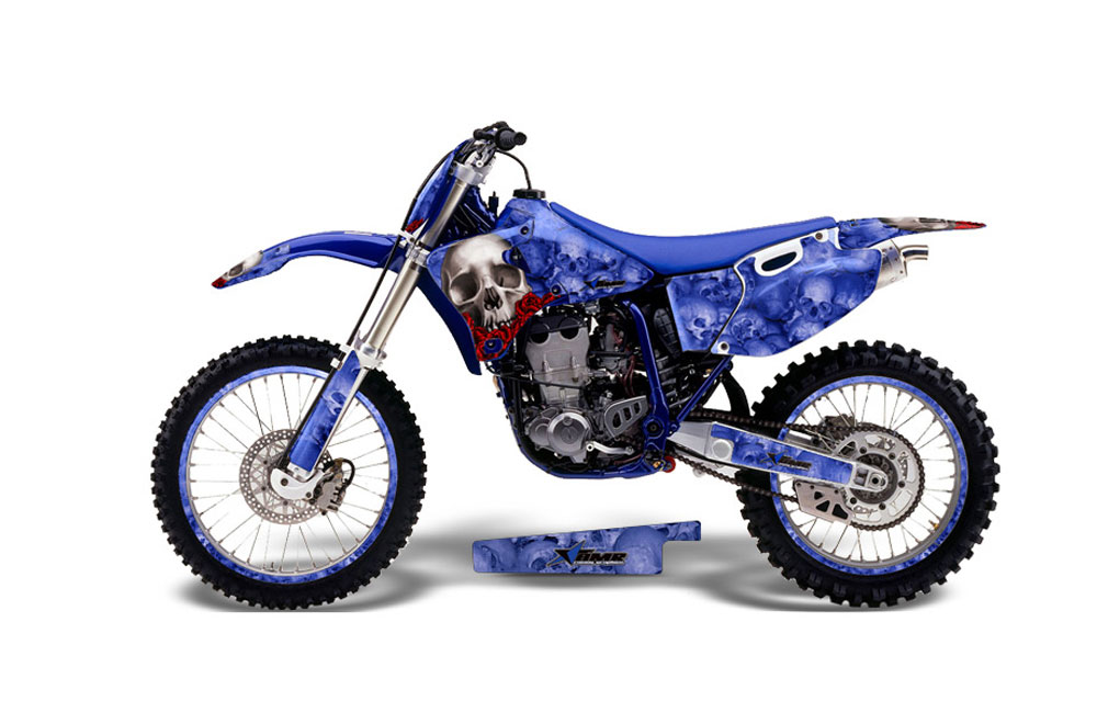 Yamaha YZ250 4 Stroke Dirt Bike Graphic Kit - 1998-2002 Bone Collector Blue