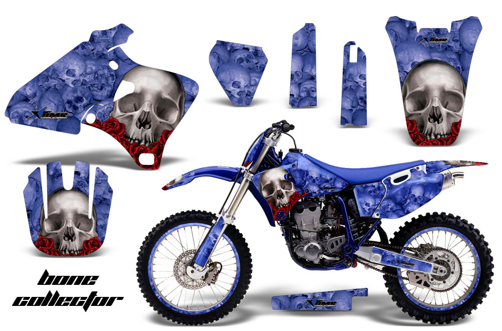 Yamaha YZ250 4 Stroke Dirt Bike Graphic Kit - 1998-2002 Bone Collector Blue