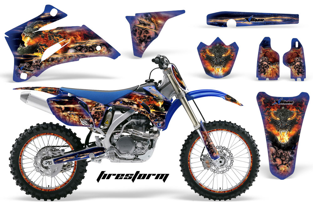 Yamaha YZ250F / YZ450F Dirt Bike Graphic Kit - 2006-2009 Firestorm Blue