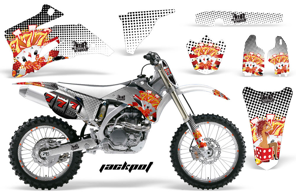 Yamaha YZ250F / YZ450F Dirt Bike Graphic Kit - 2006-2009 Jackpot White