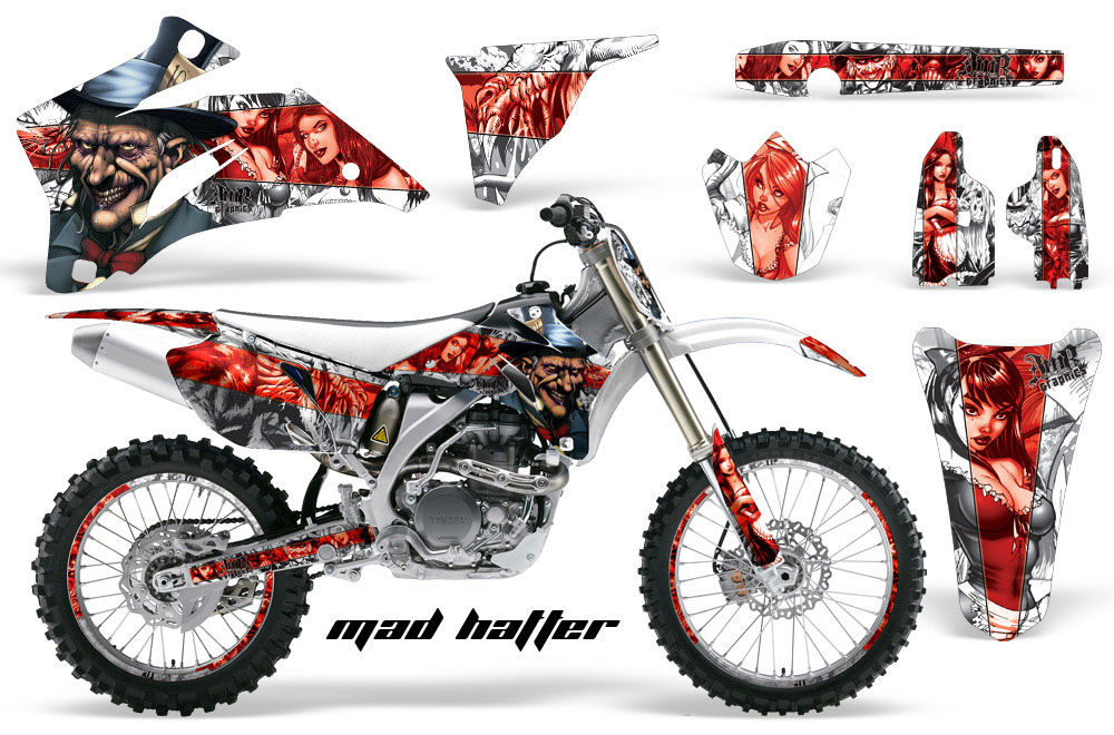 Yamaha YZ250F / YZ450F Dirt Bike Graphic Kit - 2006-2009 Mad Hatter Red