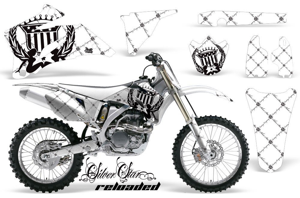 Yamaha YZ250F / YZ450F Dirt Bike Graphic Kit - 2006-2009 Silver Star - Reloaded White