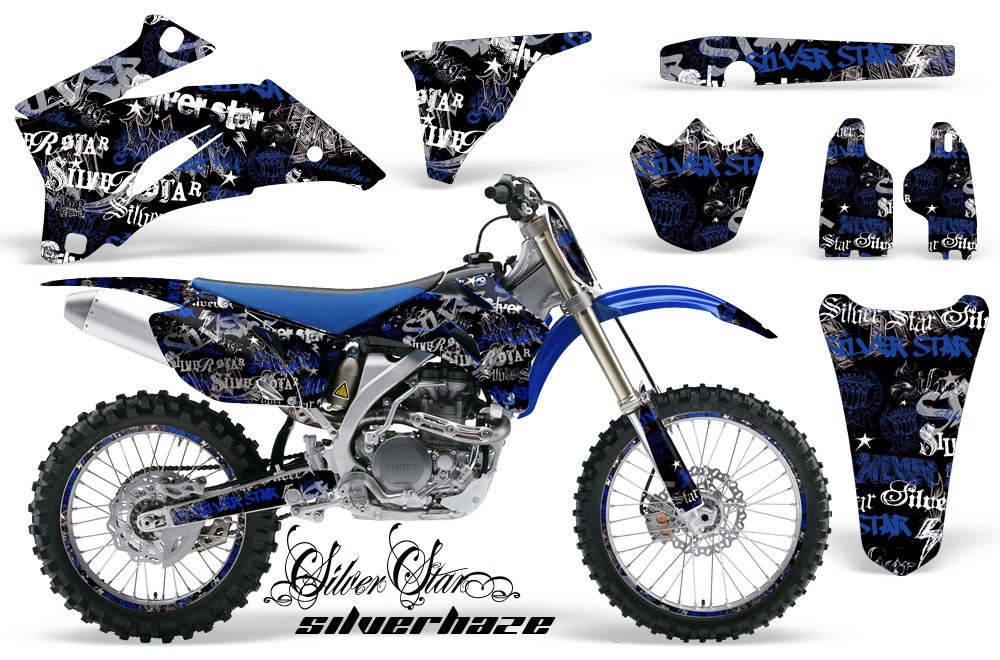 Yamaha YZ250F / YZ450F Dirt Bike Graphic Kit - 2006-2009 Silver Star - Silverhaze Blue