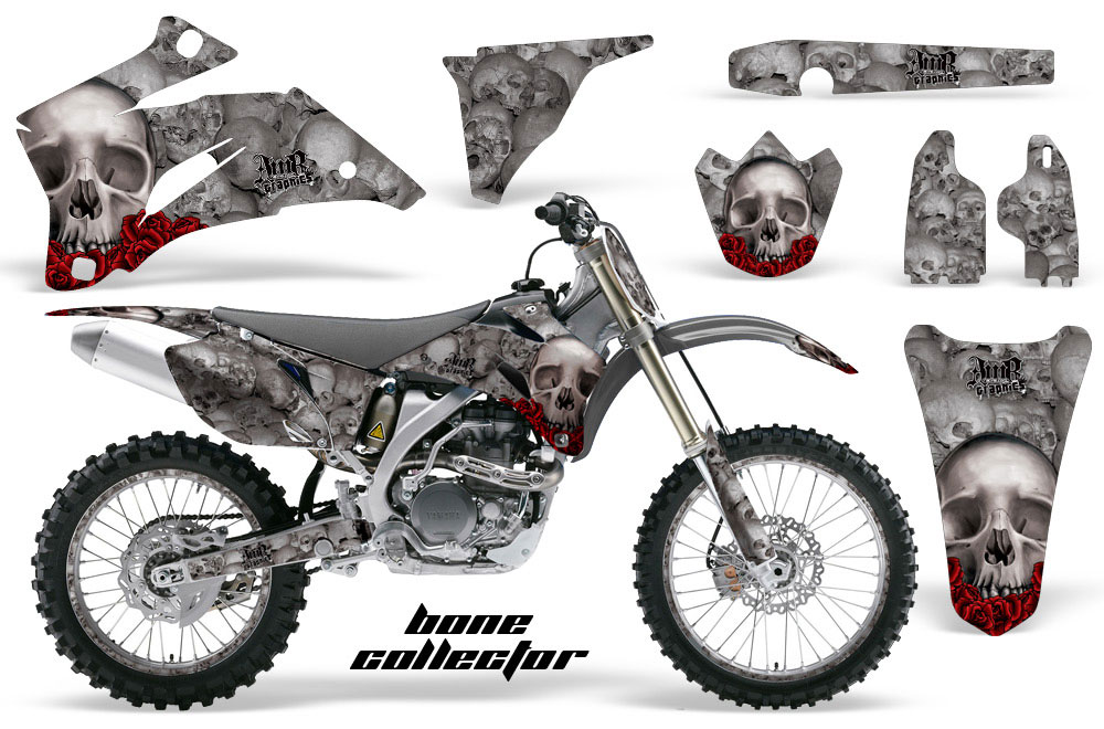 Yamaha YZ250F / YZ450F Dirt Bike Graphic Kit - 2006-2009 Bone Collector Silver