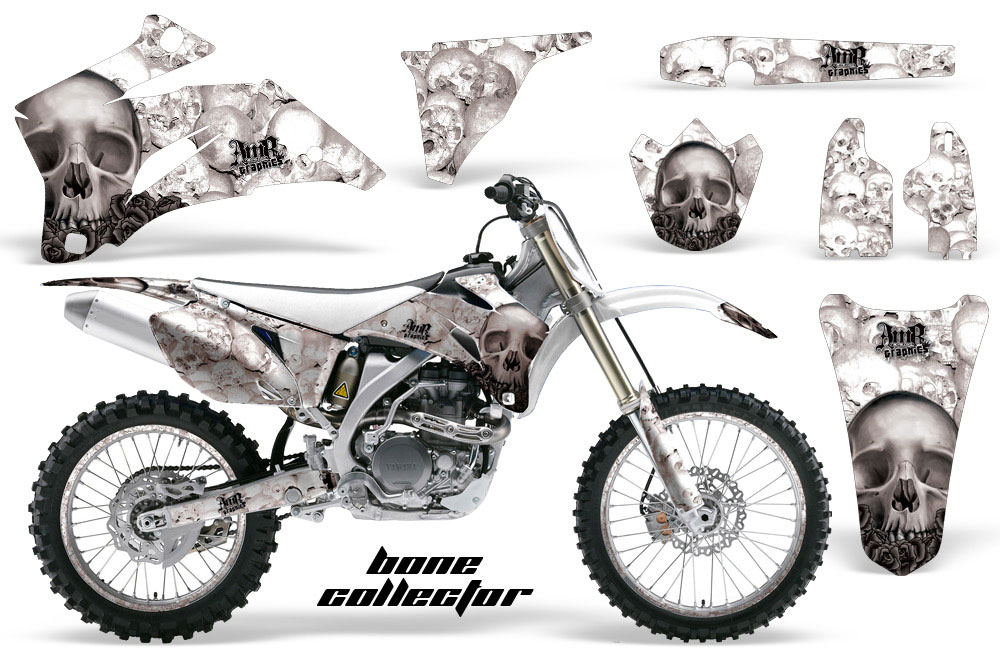 Yamaha YZ250F / YZ450F Dirt Bike Graphic Kit - 2006-2009 Bone Collector White