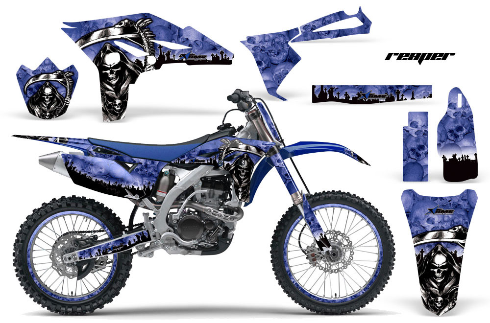 Yamaha YZ250 F 4 Stroke Dirt Bike Graphic Kit - 2010-2013 Reaper Blue