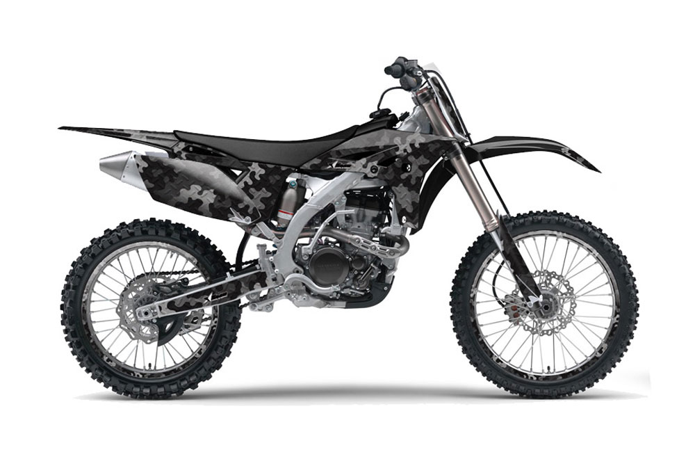 Yamaha YZ250 F 4 Stroke Dirt Bike Graphic Kit - 2010-2013 Camo Plate Black