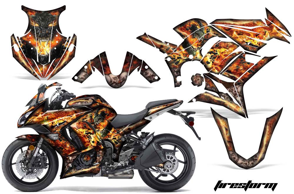 Kawasaki ZX1000 Ninja Graphic Kit - 2010-2013 Firestorm Black